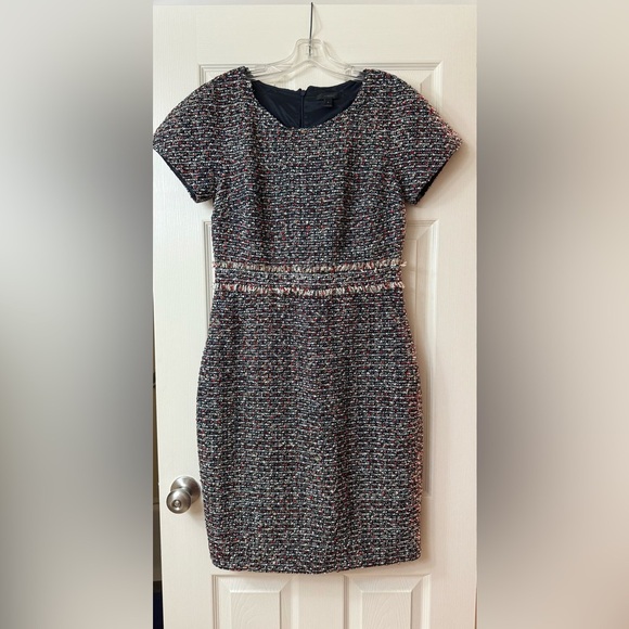 J. Crew Dresses & Skirts - J. Crew Navy Blue Tweed Sheath Dress Size 8